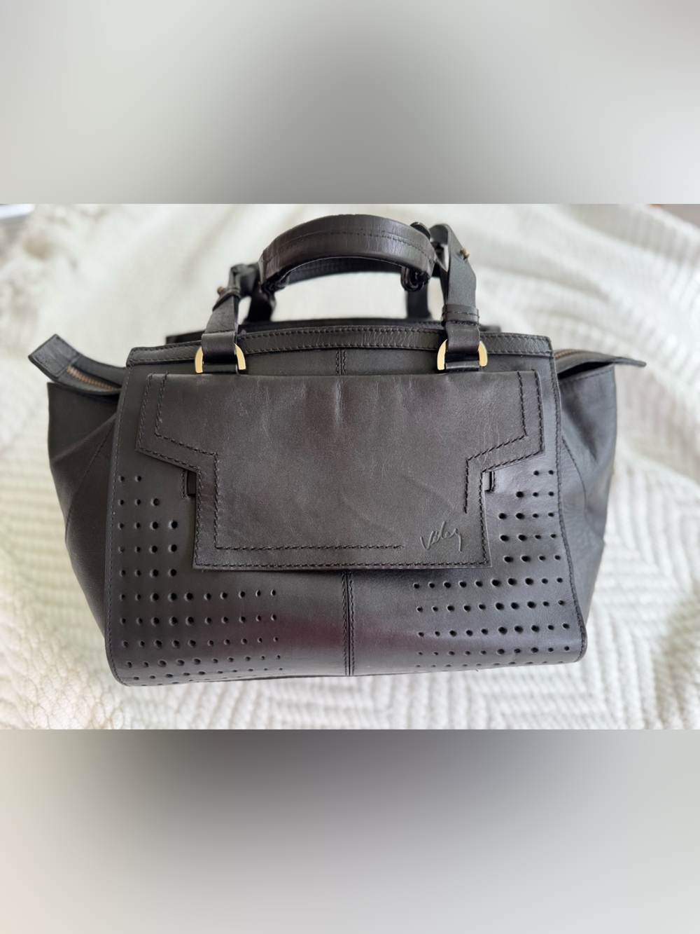 Stylish branded leather bag by VELEZ